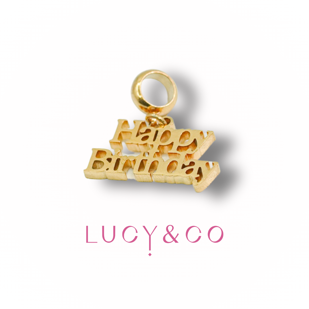 Happy Birthday Gold Charm