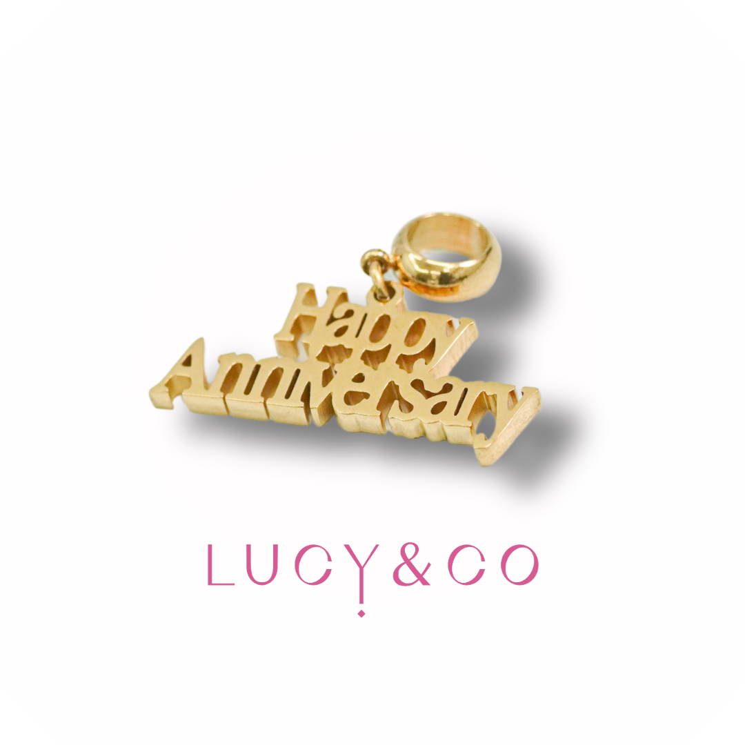 Happy Annivarsary Gold Charm